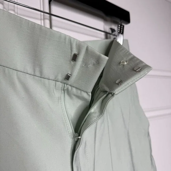 Zara Wide Leg Trousers Women's Small Lime Green High Waisted Modal Full Length - Picture 4 of 10